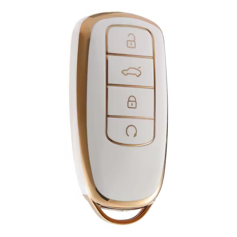 4512-W | Chery Tiggo 8 plus Nano Silikon Kılıfı 4 buton Beyaz