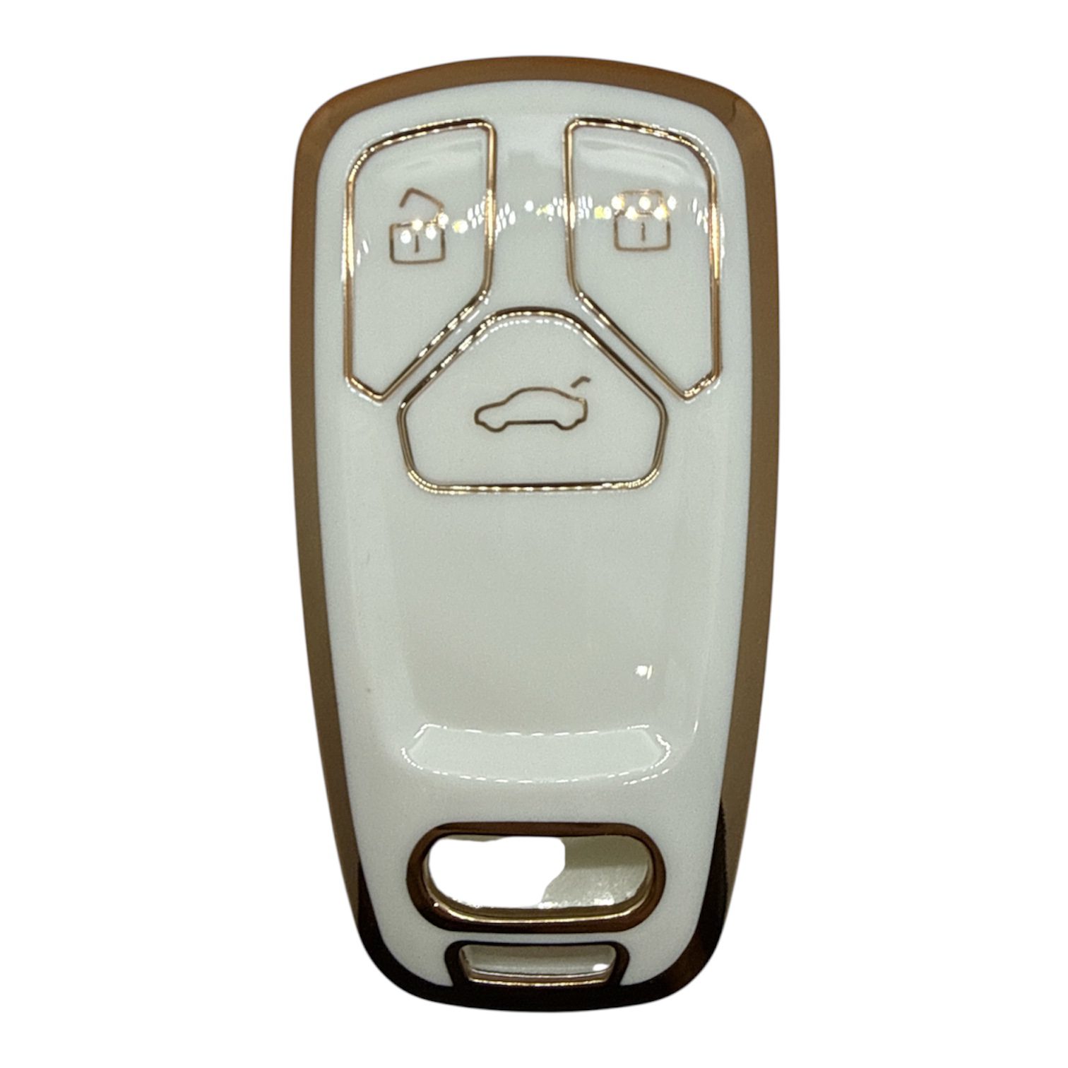 2931-W | Audi Smart Nano Silikon Kılıfı 3 Buton Beyaz