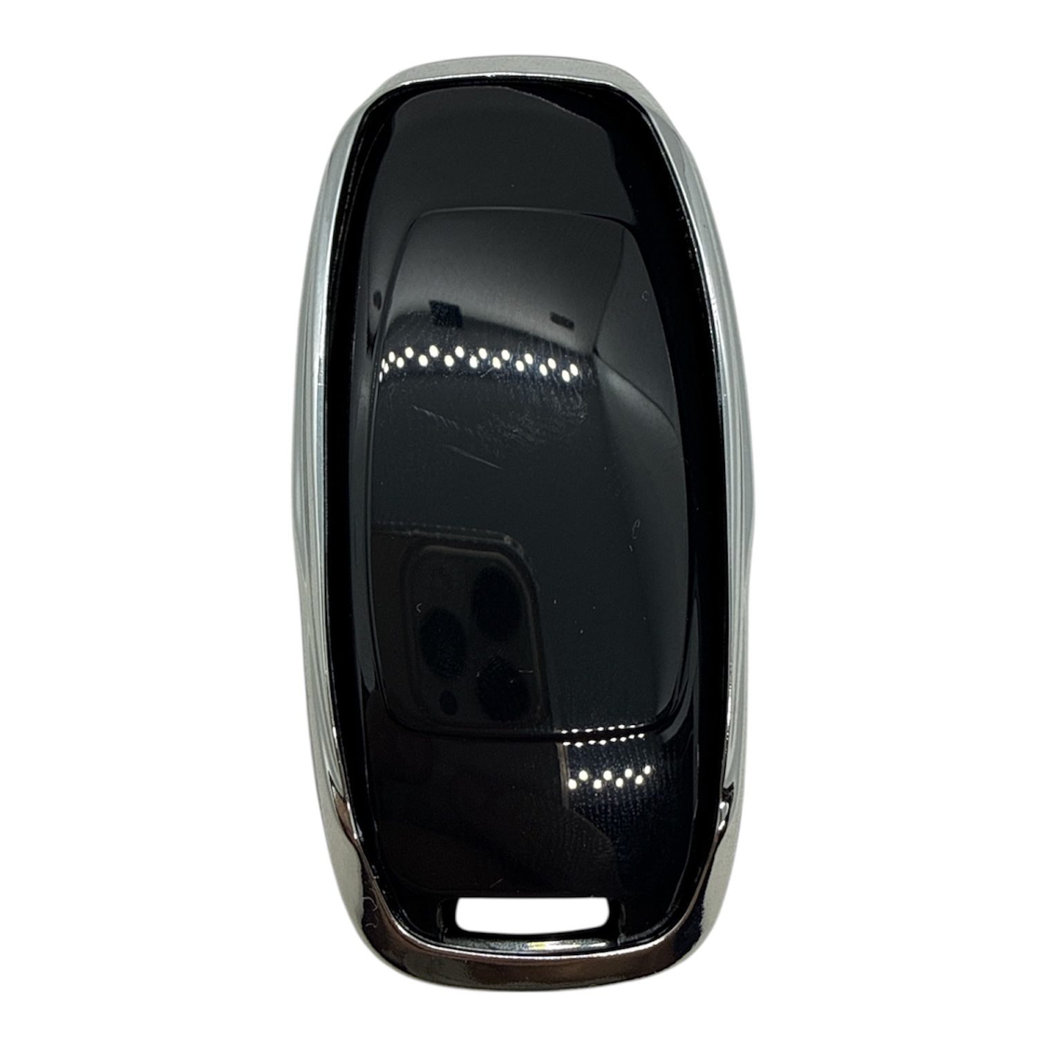 2932-BS | Audi Smart Nano Silikon Kılıfı 3 Buton Siyah-Gümüş