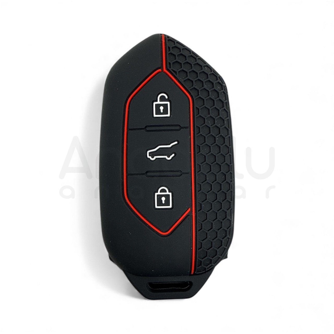5011-K | Togg Smart Kumanda petek desenli Silikon Kılıfı Kırmızı