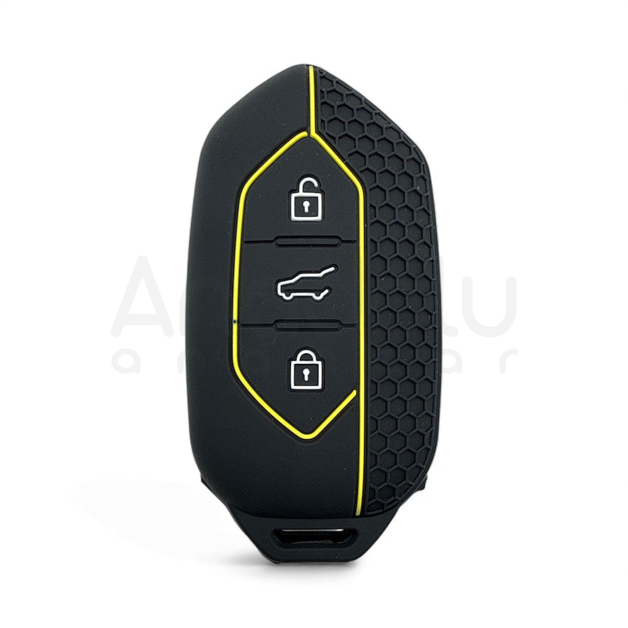 5011-S | Togg Smart Kumanda petek desenli Silikon Kılıfı Sarı