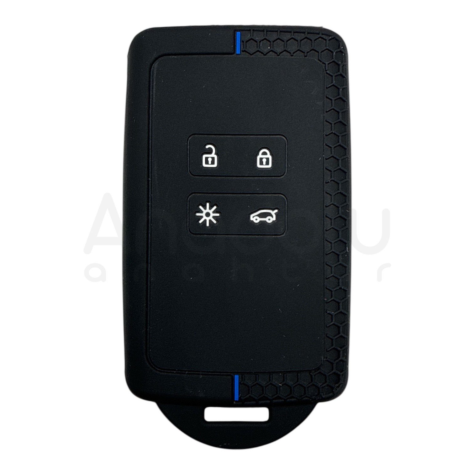 3510-PM | Renault Smart Kumanda Petek Desenli Kılıf 4 Buton Mavi