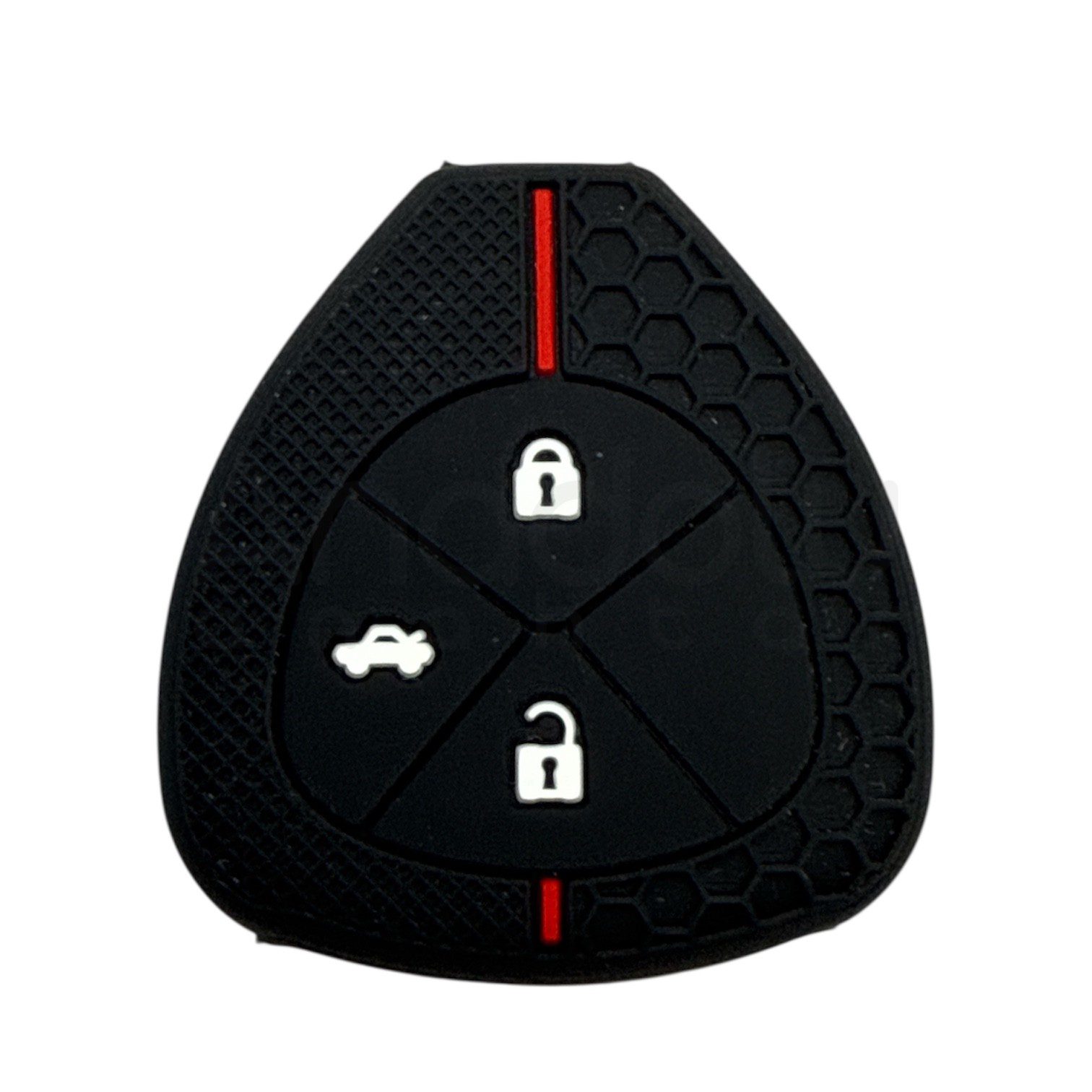1012-PK | Toyota Desenli Kılıf 3 Buton Kırmızı