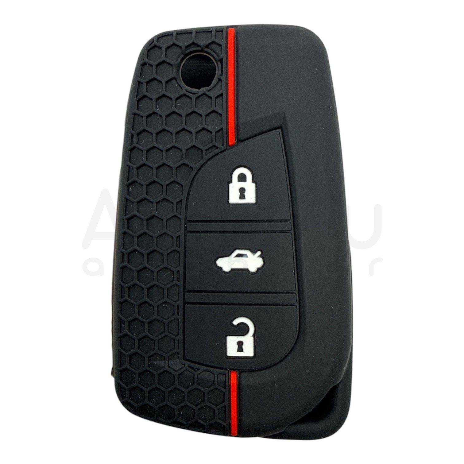 1011-PK | Toyota Petek Desenli Kılıf 3 Buton Kırmızı