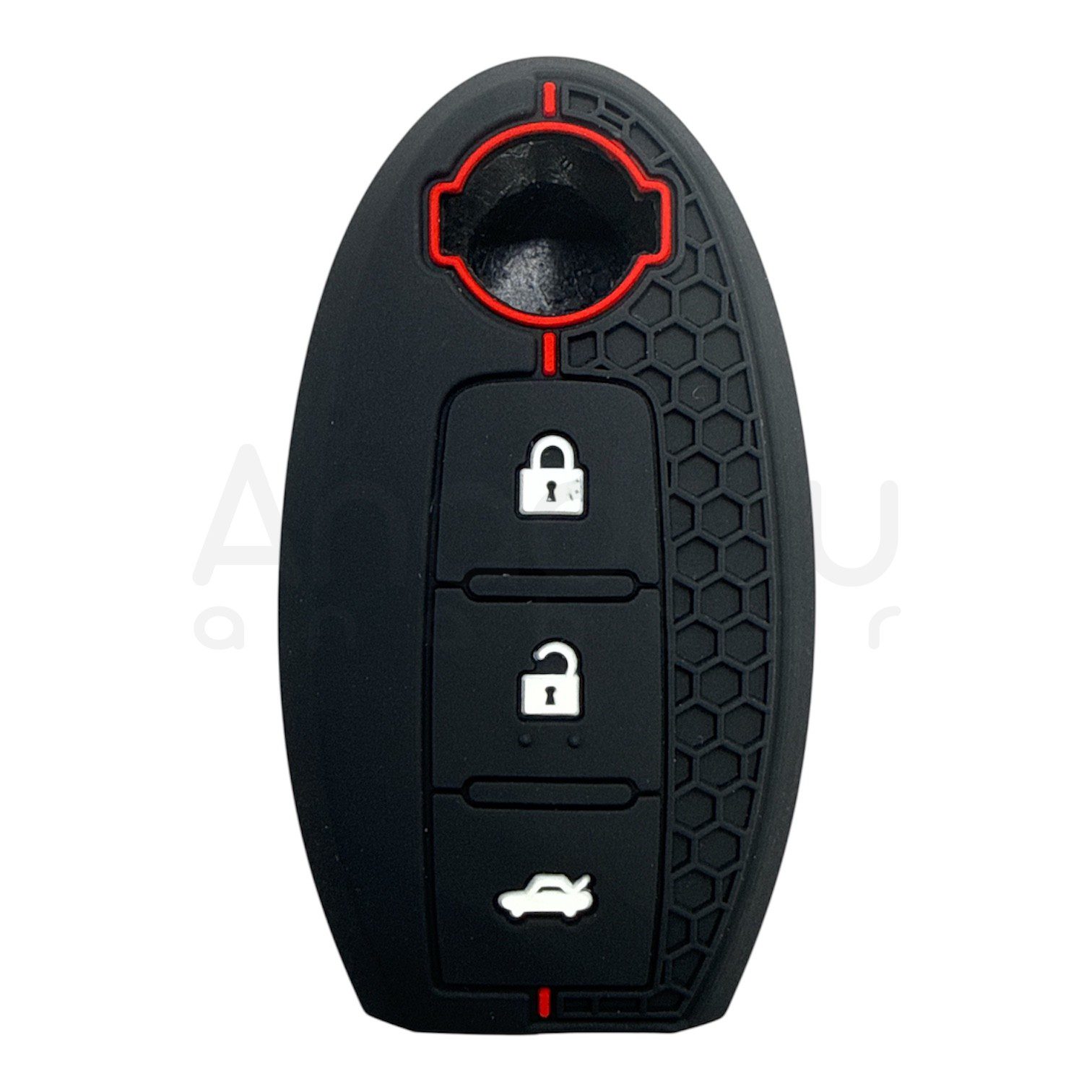 1209-PK | Nissan Petek Desenli Kılıf 3 Buton Kırmızı
