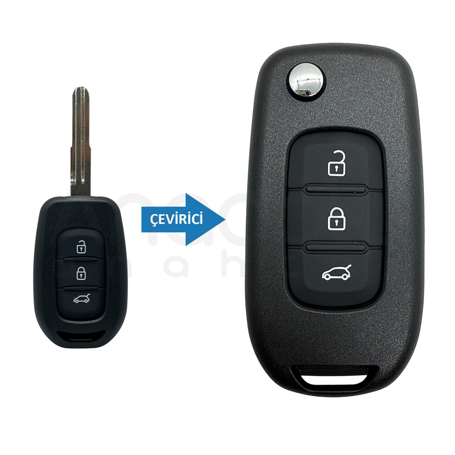 3595 | Renault Çevirici Kumanda Kabı 3 Buton