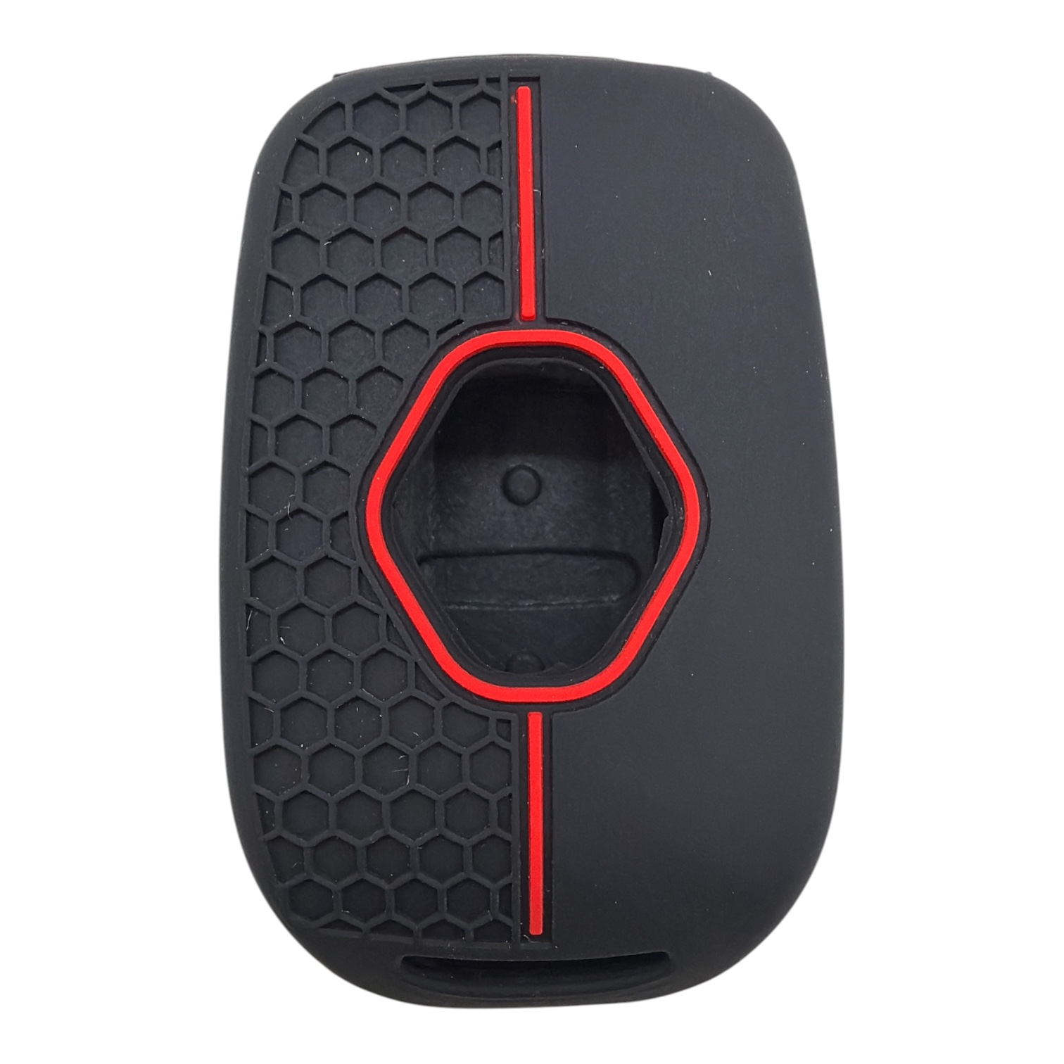 3511-PK | Renault Kumanda Petek Desenli Kılıf 2 Buton Kırmızı