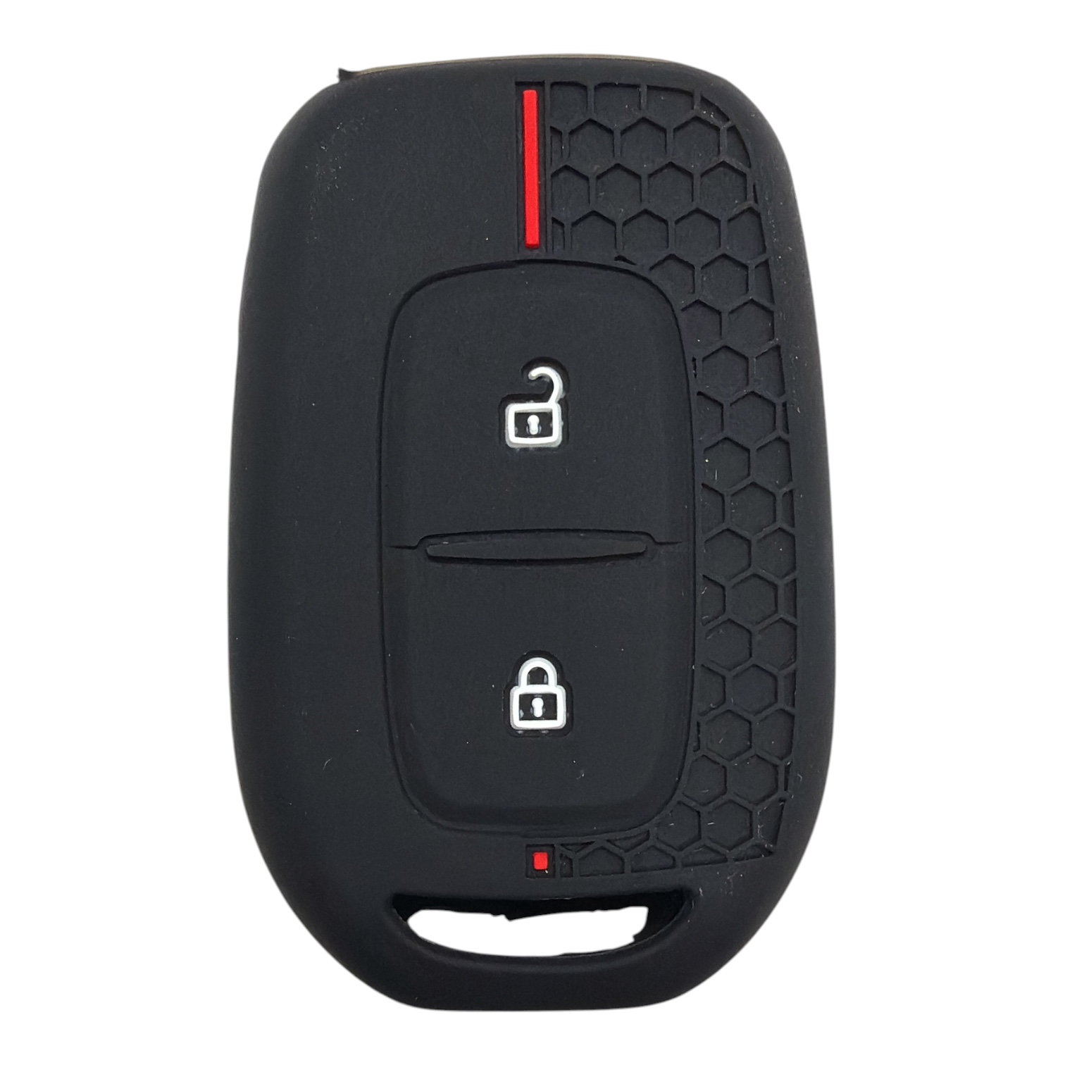 3511-PK | Renault Kumanda Petek Desenli Kılıf 2 Buton Kırmızı
