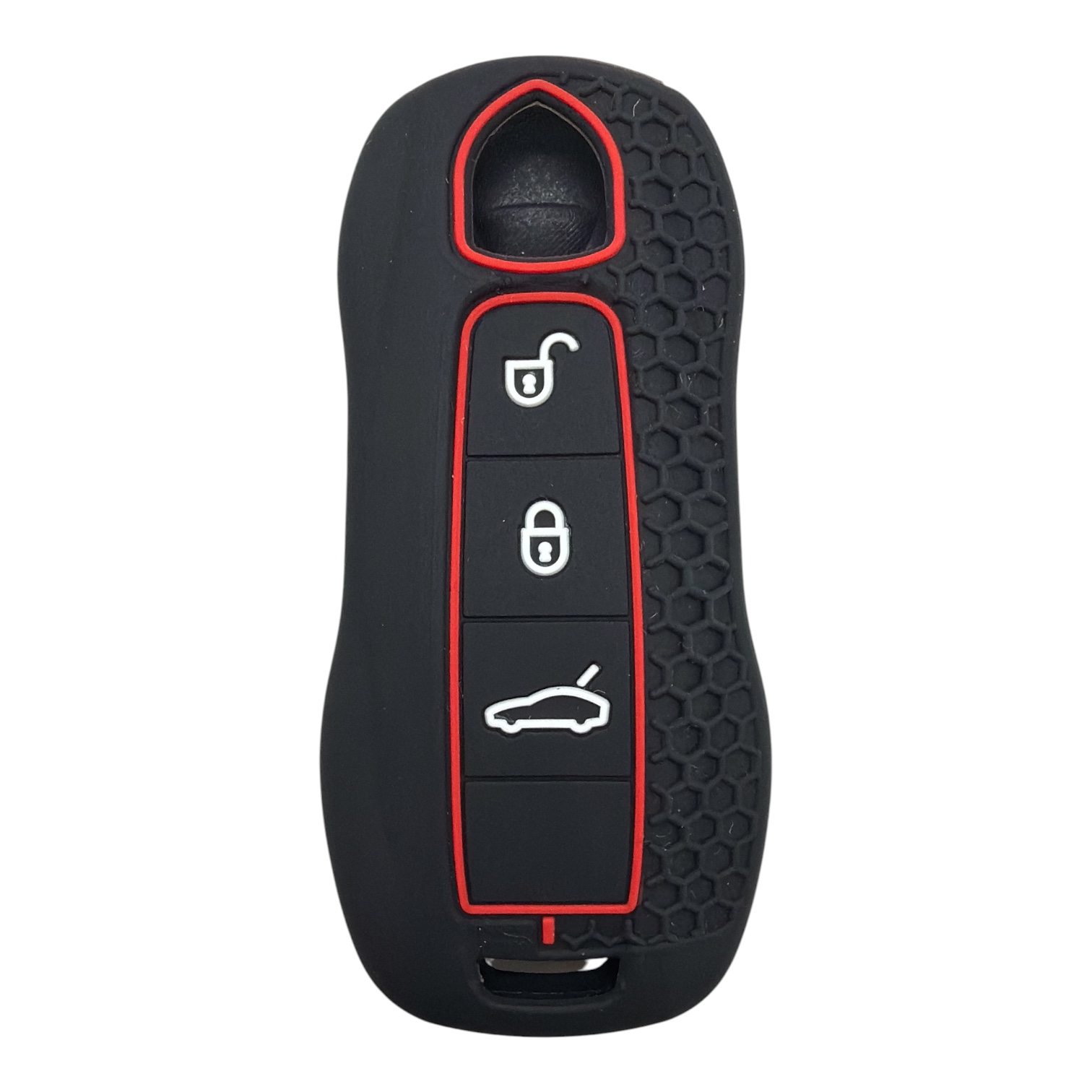 2933-PK | Porsche Petek Desenli Kılıf 3 Buton Kırmızı