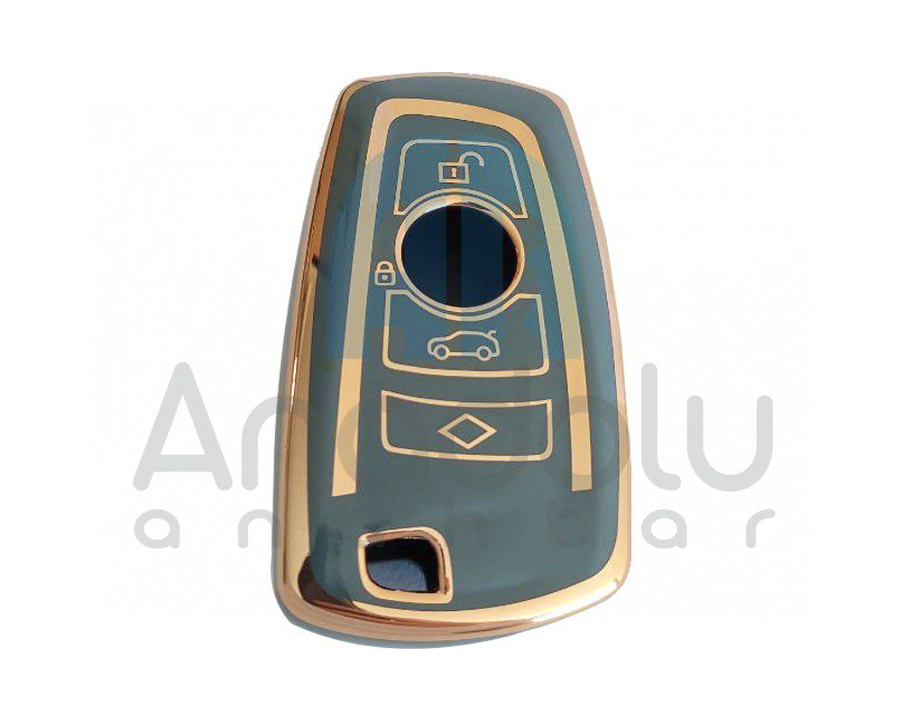 2709-G | BMW Smart Nano Silikon Kılıfı 4 Buton Gri