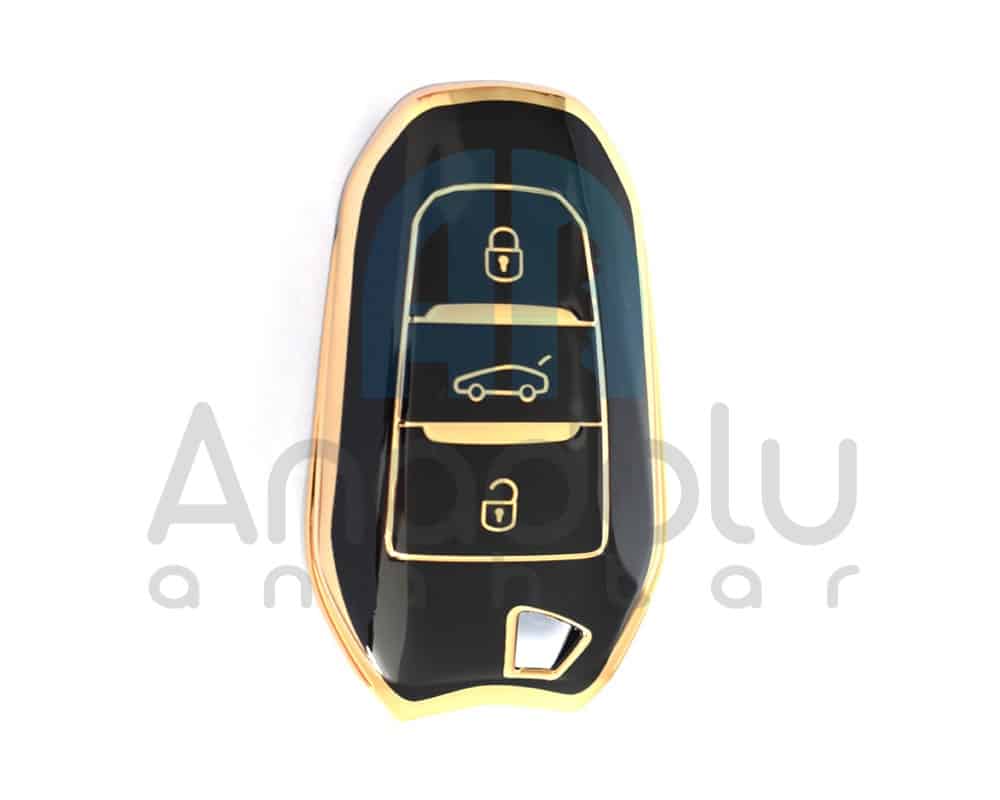 3412-B | Peugeot Citroen Smart Silikon Kılıfı 3 Buton