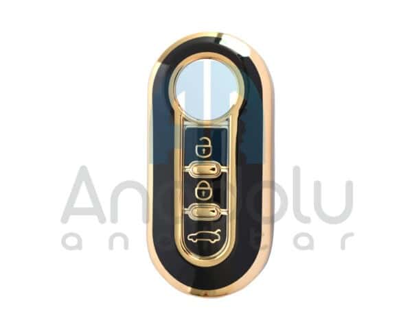 3810-B | Fiat Sustalı Nano Silikon Kılıfı 3 Buton Siyah