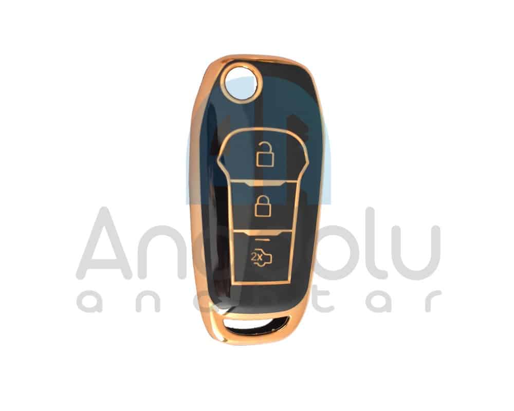 4114-B | Ford Sustalı Nano Silikon Kılıfı 3 Buton