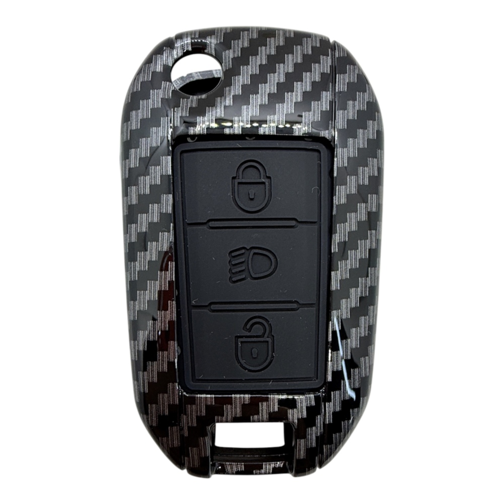 3417KARBON | Peugeot - Citroen Sustalı 3 Buton Karbon Fiber Kılıfı FAR