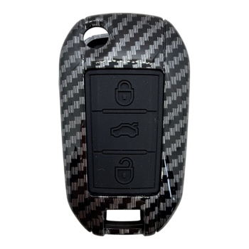 3410KARBON | Peugeot - Citroen Sustalı 3 Buton Karbon Fiber Kılıfı