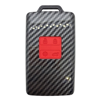 3510KARBON KIRMIZI | Renault Kart Kumanda 4 Buton Karbon Fiber Kılıfı Kırmızı