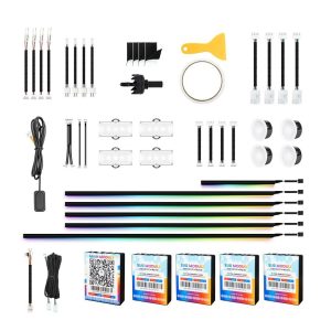 1001 | Universal Araç İç LED Ambiyans Işığı 64 Renk 18 in 1 (Uygulama Kontrolü ile)