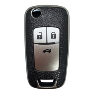 3211-DBS | Opel Sustalı Nano Silikon Kılıfı 3 buton Siyah-Beyaz