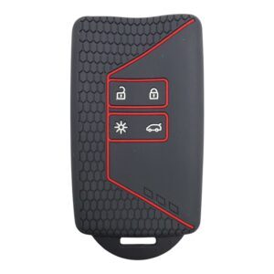 3510-PK-1 | Renault Kart Petek Desenli Kılıf 4 Buton Kırmızı