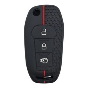 4114-PK | Ford Smart Petek Desenli Kılıf 3 Buton Kırmızı