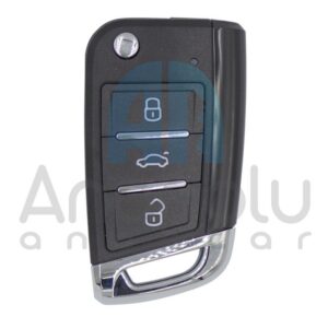 Kafa kafaya kodlanabilir akıllı VW kumanda 315MHz, aracınızla mükemmel uyum sağlayacak şekilde tasarlanmıştır. Güvenlik ve kullanım kolaylığını ön planda tutarak üretilen bu kumanda, yalnızca aracınızla çalışacak şekilde kafa kafaya kodlanabilir. Bu özellik, başkalarının aracınıza erişmesini engelleyerek güvenliğinizi artırır. Yüksek Kaliteli Malzemeler ve Dayanıklılık Bu akıllı kumanda, yüksek kaliteli malzemelerden üretilmiştir, böylece uzun ömürlü ve dayanıklıdır. Zorlu koşullara karşı dirençli olan kumanda, hem iç hem de dış mekanlarda güvenli bir şekilde kullanılabilir. Üstün dayanıklılığı sayesinde, kumandanızın performansı her zaman sabit kalır. 315MHz Frekans ve Güçlü Sinyal Kumanda, 315MHz frekans ile güçlü ve stabil bir sinyal sağlar. Bu sayede aracınızla sorunsuz bir şekilde iletişim kurar ve hızlı tepki verir. Kumandanın güçlü sinyali, uzak mesafelerden bile rahatça kullanılmasını mümkün kılar. Kullanım Kolaylığı ve Kompakt Tasarım Kompakt ve şık tasarımı sayesinde, bu akıllı kumanda cebinizde veya çantanızda kolayca taşıyabilirsiniz. 3 butonlu yapısı, aracınızın kapılarını açma, kapama ve alarm kontrolünü basit ve hızlı bir şekilde gerçekleştirmenize olanak tanır. Sonuç olarak, kafa kafaya kodlanabilir akıllı VW kumanda 315MHz, yüksek kalite malzemeler ve güvenli kodlama teknolojisiyle donatılmıştır. Aracınız için uzun ömürlü ve güvenli bir kumanda arıyorsanız, bu model tam size göre!