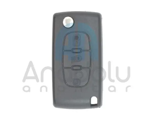 3448 | Peugeot Sustalı Kumanda Kabı 3 Buton Pil Yataksız farlı