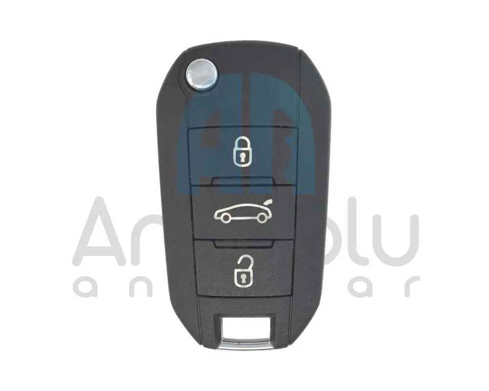 Peugeot citroen Orjinal Peugeot HITAG AES 3 Button 433MHZ NCF296XMT Peugeot Orijinal Sustalı Kumanda