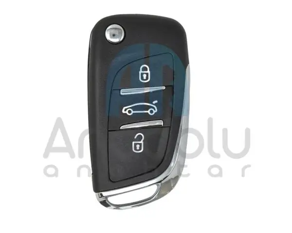 3458 | Peugeot Sustalı Çevirici Kumanda Kabı 3 Buton Pİl Yataklı