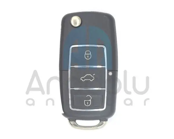 2846 | VW Kumanda Kabı Krom 3 Buton Pil Yataklı