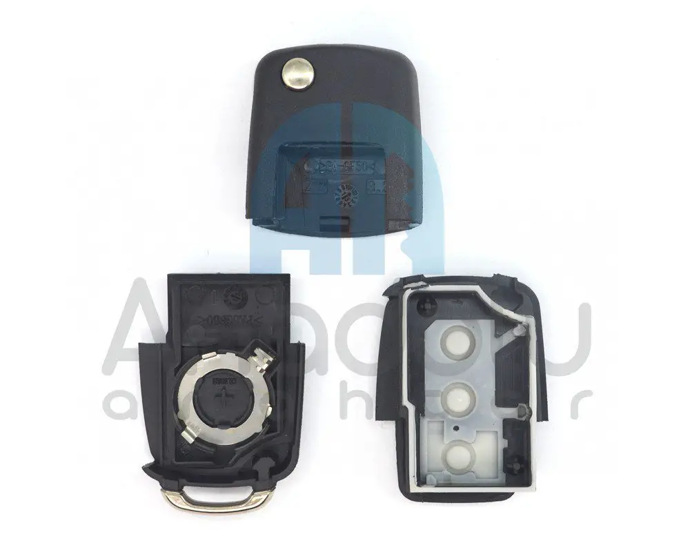 2846 | VW Kumanda Kabı Krom 3 Buton Pil Yataklı - Görsel 3