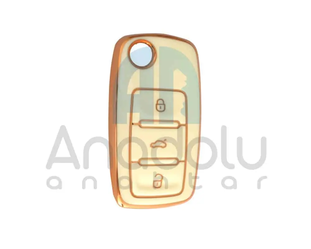 2811-W |  Volkswagen UDS Sustalı Nano Silikon Kılıf 3 Buton