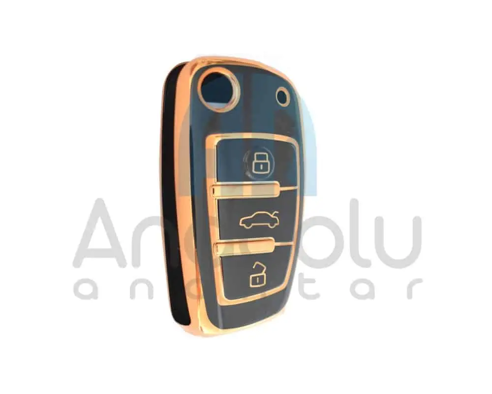 2911-B |  Audi Sustalı Silikon Kılıfı 3 Buton