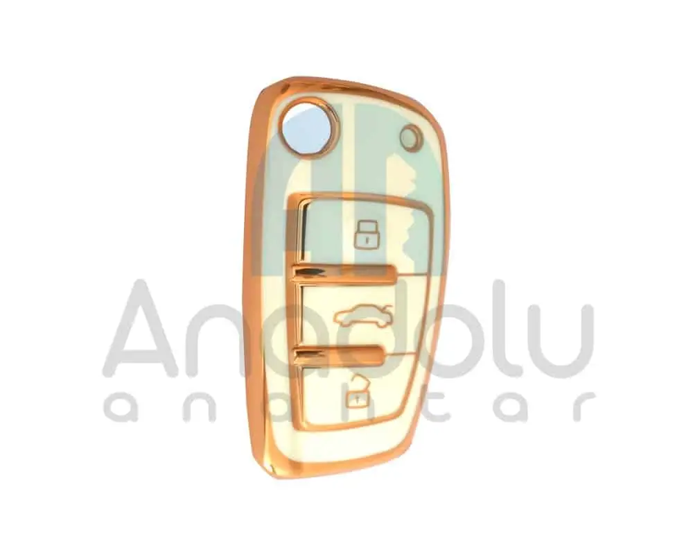 2911-W |  Audi Sustalı Silikon Kılıfı 3 Buton