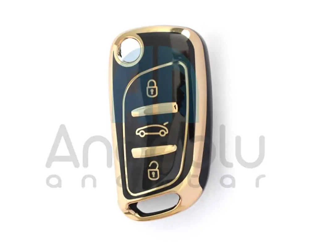 3411-B | Peugeot Citroen Sustalı Silikon Kılıfı 3 Buton