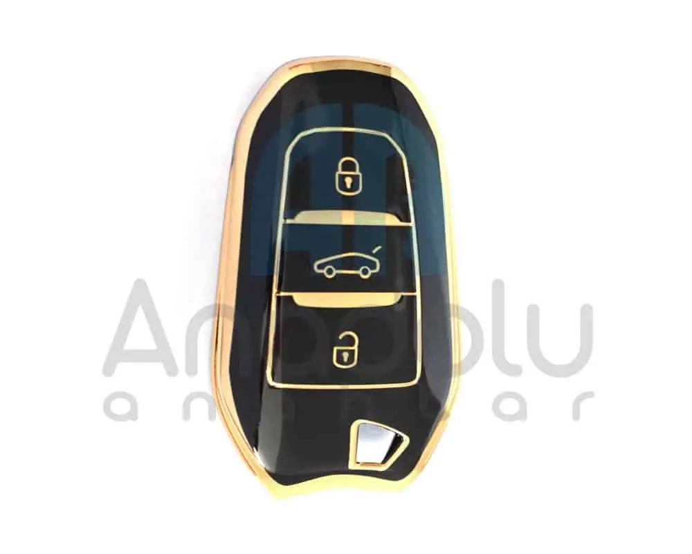 3412-B | Peugeot Citroen Smart Silikon Kılıfı 3 Buton
