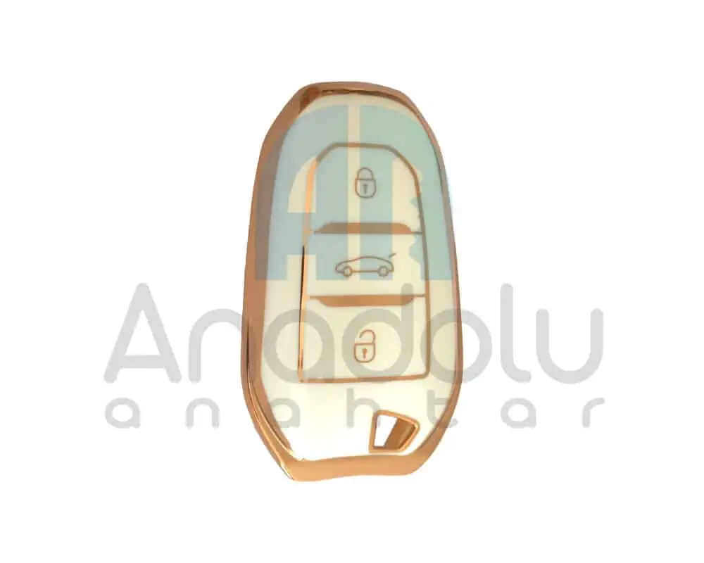 3412-W | Peugeot Citroen Sustalı Silikon Kılıfı 3 Buton