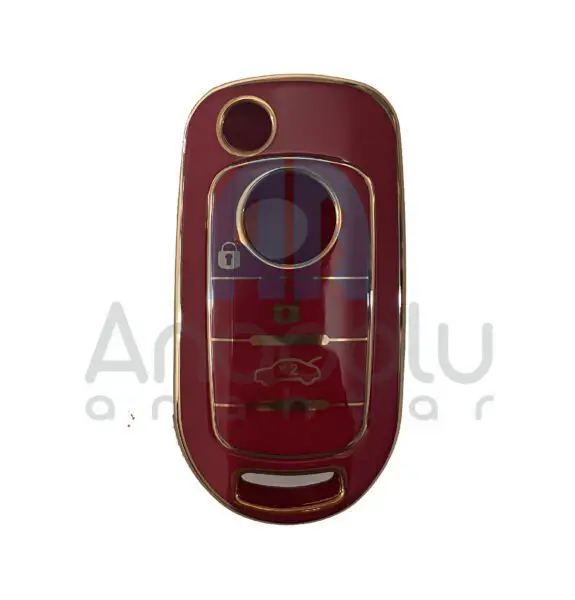 3811-K | Fiat Egea Sustalı Nano Silikon Kılıfı 3 Buton