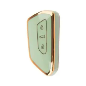 2813-Y | Volkswagen Sustasız Nano Silikon Kılıfı 3 Buton Yeşil