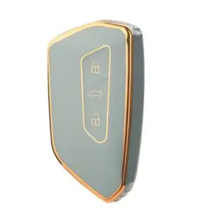 2813-G | Volkswagen Sustasız Nano Silikon Kılıfı 3 Buton Gri