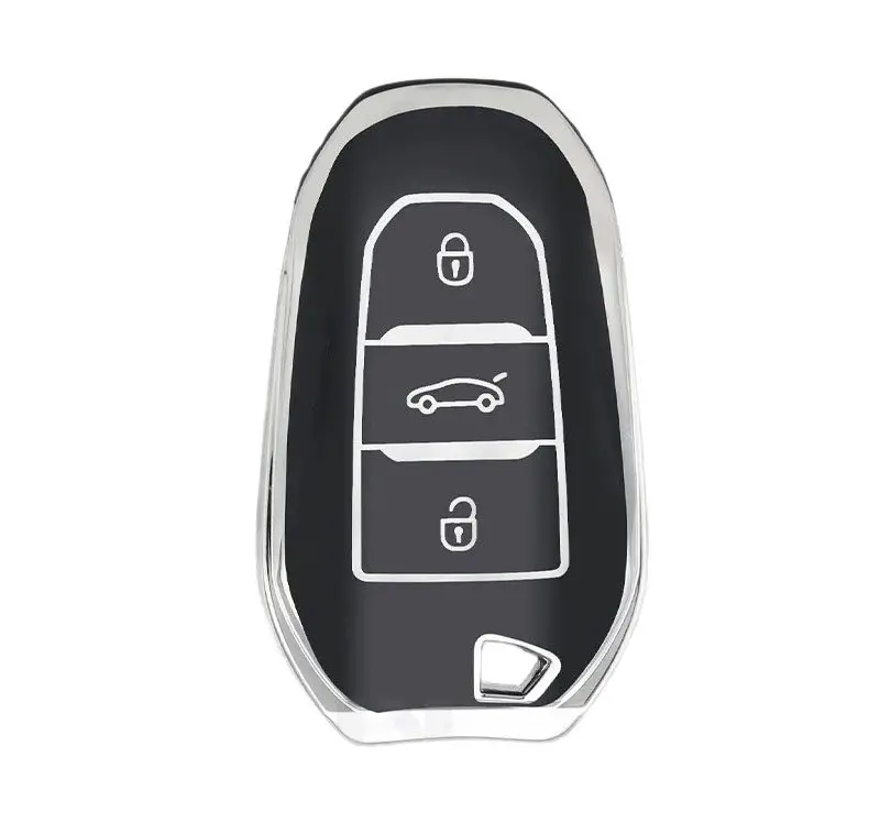 3412-BS | Peugeot Citroen Sustalı Nano Silikon Kılıfı 3 Buton Siyah Ve Gümüş 1 3412-BS | Peugeot Citroen Sustalı Nano Silikon Kılıfı 3 Buton Siyah Ve Gümüş