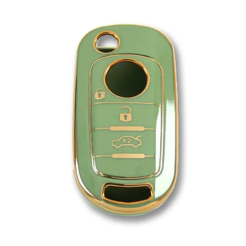 3811-Y | Fiat Egea Sustalı Nano Silikon Kılıfı 3 Buton Yeşil