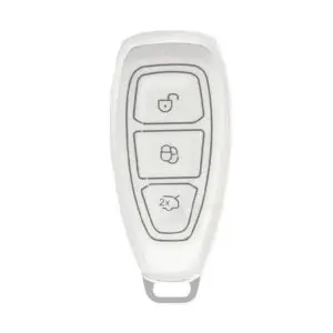 4115-WS | Ford Smart Nano Silikon Kılıfı 3 Buton Beyaz-Gümüş