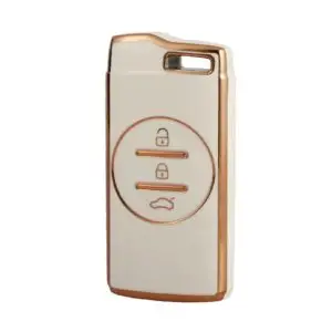 4513-W | Chery Tiggo 7 Plus Nano Silikon Kılıfı 3 Buton Beyaz