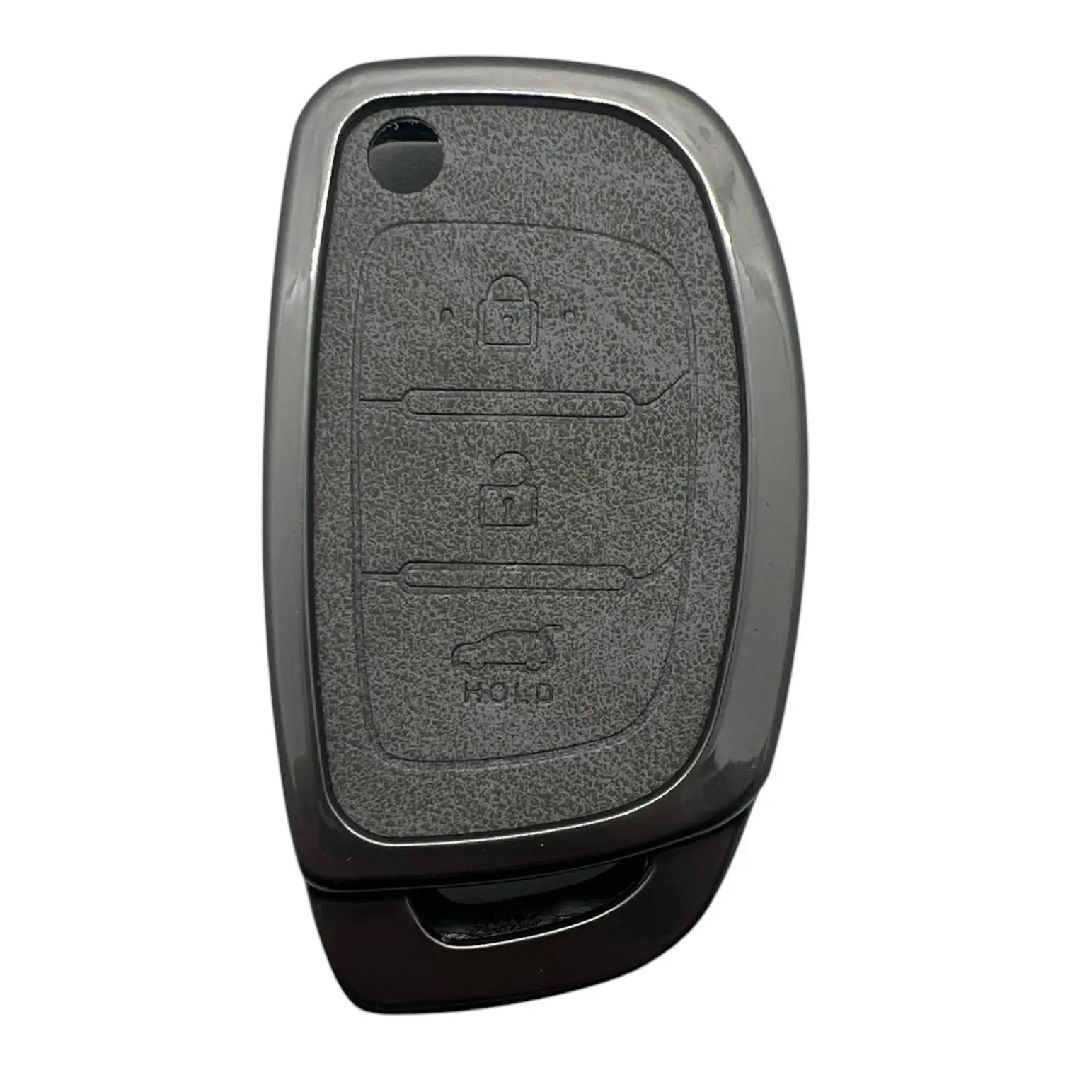 2110Vip G | Hyundai Sustalı Metal Kılıfı 3 Buton Gri