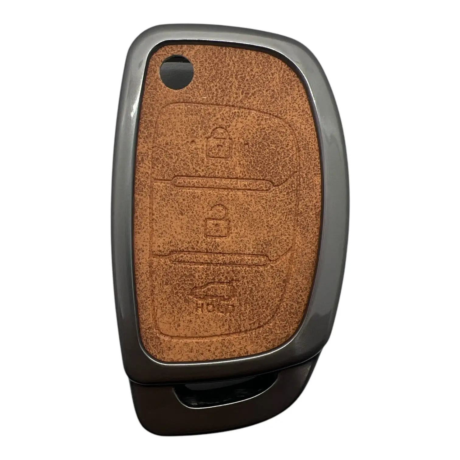 2110Vip KR | Hyundai Sustalı Metal Kılıfı 3 Buton Kahverengi