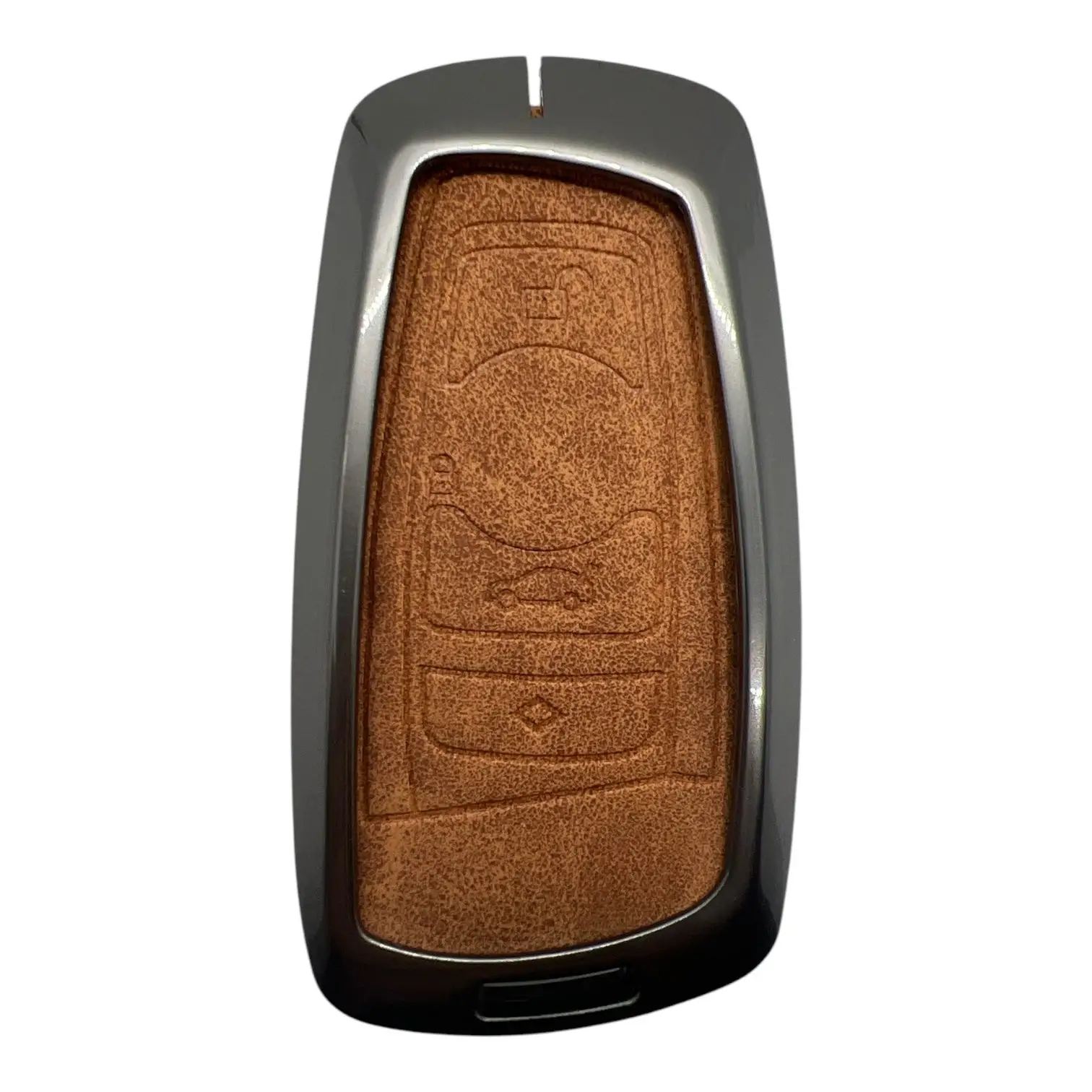 2709Vip-KR | BMW Smart Metal Kılıfı 4 Buton Kahverengi