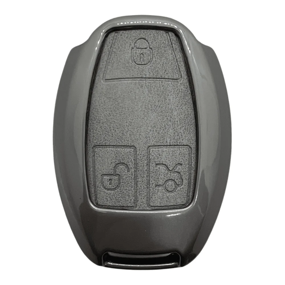 2610Vip G | Mercedes Metal Kılıfı 3 Buton Gri