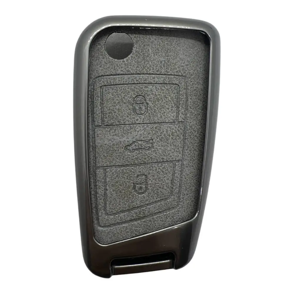 2810Vip G | Volkswagen MQB Sustalı Metal Kılıfı 3 Buton Gri