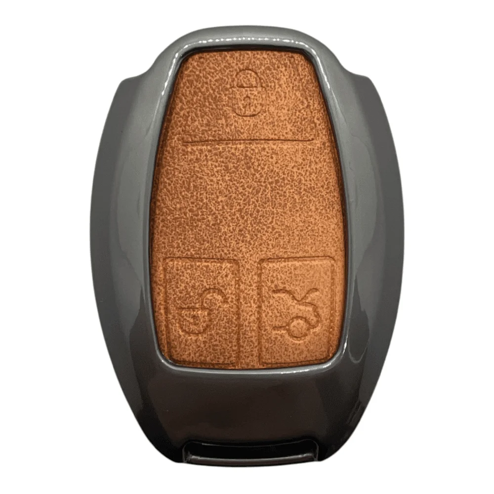 2610Vip KR | Mercedes Metal Kılıfı 3 Buton Kahverengi