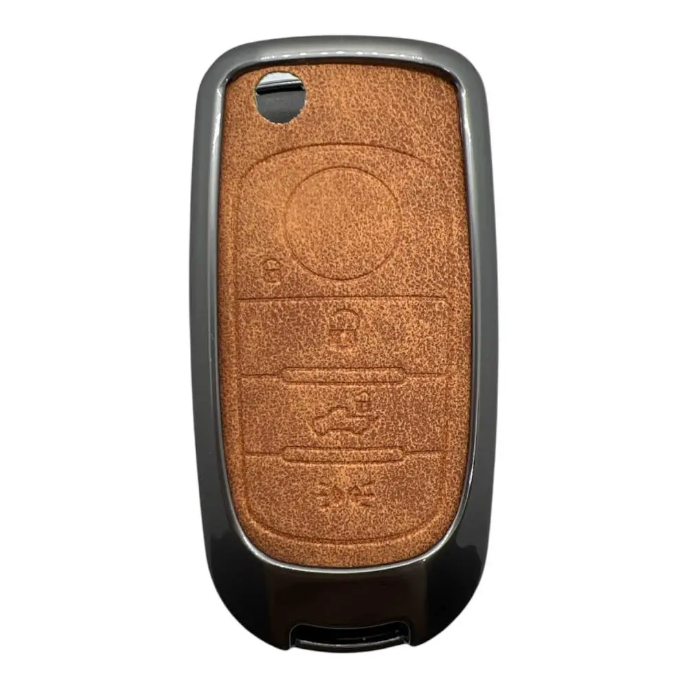 3811Vip KR | Fiat Egea Sustalı Metal Kılıfı 3 Buton Kahverengi